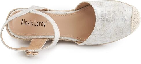Alexis Leroy Women's Closed Toe Buckle Strap Slingback Espadrilles Wedge Sandals in Kuwait