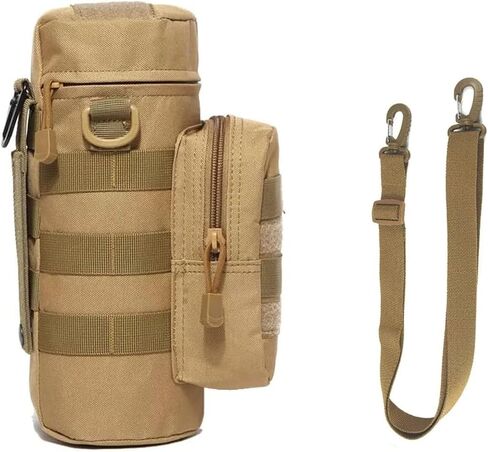 Molle Water Bottle Carrier Bag, Bottle Pouch Holder, Adjustable Shoulder Hand Strap Sling Neoprene Sleeve Sports Water Bottle Accessories for Hiking Travelling Camping in Saudi Arabia