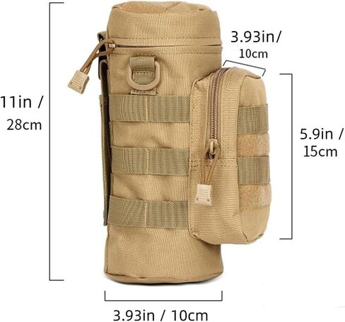 Molle Water Bottle Carrier Bag, Bottle Pouch Holder, Adjustable Shoulder Hand Strap Sling Neoprene Sleeve Sports Water Bottle Accessories for Hiking Travelling Camping in Saudi Arabia