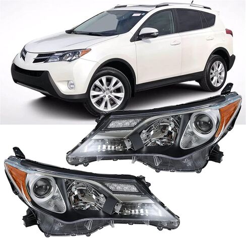 استبدال المصابيح الأمامية LABLT لسيارة Toyota RAV4 2013 2014 2015 زوج المصابيح الأمامية الجانب الأيسر + الأيمن (جانب سائق الركاب) in Saudi Arabia