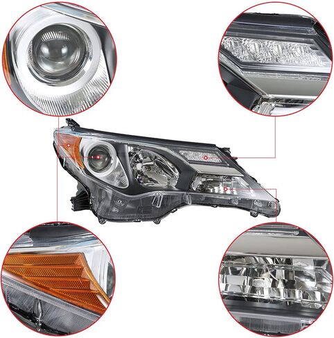 استبدال المصابيح الأمامية LABLT لسيارة Toyota RAV4 2013 2014 2015 زوج المصابيح الأمامية الجانب الأيسر + الأيمن (جانب سائق الركاب) in Saudi Arabia