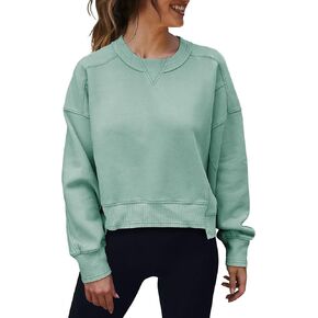 Mieazom Women's Sweatshirts Crew Neck Lightweight Comfy Pullover Sweaters Fall Fashion Outfits 2023 Y2k Clothes