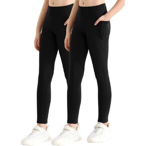 Girls Athletic Leggings with Pockets Yoga Workout Active Leggings Pants for Teen Girls
