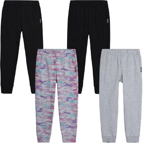 RBX Girls' Sweatpants - 4 Pack Active Fleece Jogger Pants (Size: 4-16)