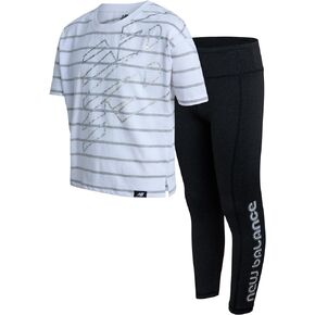 New Balance Girls' Active Leggings - 2 Pack Full Length Performance Yoga Pants (7-12)