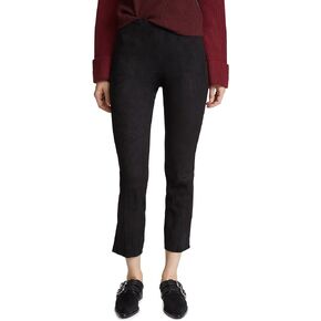 Vince Women's Stretch Suede Split Hem Cropped Leggings