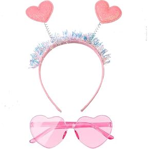 عصابات رأس على شكل قلب وردي ونظارات شمسية على شكل قلب للنساء في عيد الحب، إكسسوارات الحفلات، زي كيوبيد، إكسسوار أعياد الميلاد وحفلات الزفاف in Kuwait