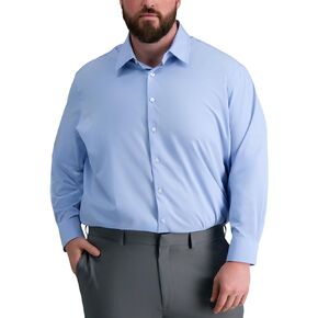 Haggar Men's Smart Wash Classic Fit Comfort Stretch Dress Shirt-Big Or Tall Sizes