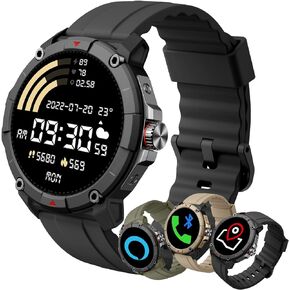 AiMoonsa Running Watch, GPS Smart Watch That Record Your Pace, Heart Rate and More Exercise Data,100+ Sport Modes,Customized Plan,Waterproof,Bluetooth Calling,Alexa Built-in,GPS Watch for Men & Women