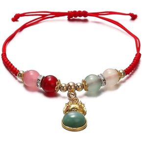 Blue Drop Handwoven New Year of 2024 Dragon Bracelet For Women Men Woven Red String Adjustable Chinese Zodiac Dragon Charm Bracelet Lucky Braided Rope Bracelets New Year Jewelry Gifts