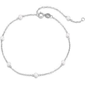 14k Solid Gold Pearl Bracelet for Women, Freshwater Cultured Pearls Fine Jewelry Birthday Gifts for Her