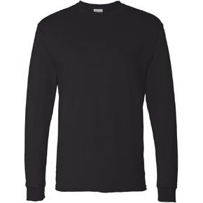 تي شيرت Hanes Essentials بأكمام طويلة، تي شيرت قطني برقبة دائرية للرجال، قطعتان