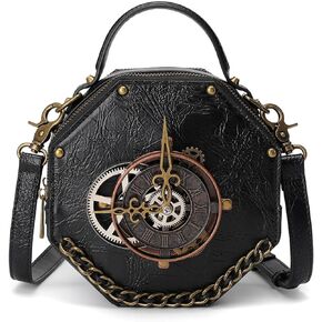 Small Crossbody Purse and Handbags for Women Cute Shoulder Bag Unique Steampunk Metal Clock Costume Cosplay Accessories