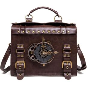 Steampunk Crossbody Purse and Handbag for Women Cute Shoulder Bag Medium Unique Metal Clock Costume Cosplay Accessories