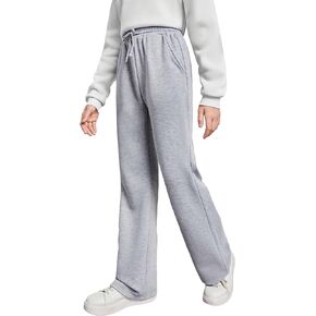 SweatyRocks Girl's Drawstring Waist Straight Leg Sweatpants Solid Workout Joggers with Pockets