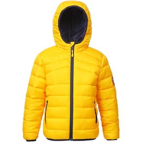 Rokka&Rolla Boys' Reversible Lightweight Puffer Jacket Hooded Water-Resistant Winter Coat