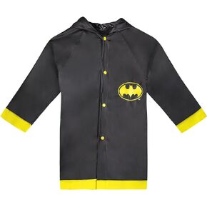 DC Comics Batman Toddler Boy's Black Rain Slicker, Size Small 2/3 Medium 4/5 and Large 6/7