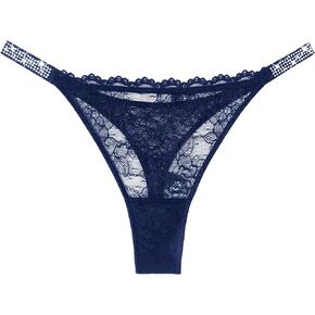 Avidlove Lace Thongs for Women with Rhinestone-Embellished Strap Cheeky Underwear Sexy Panties 1-3 Pack