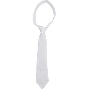 Boy's (Sizes 5-14) Holy First Communion Cross Clip-on or Zipper Tie 12" or 14"