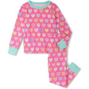 Hatley Girls' Shibori Hearts Cotton Pajama Set (Toddler/Little Big Kid)