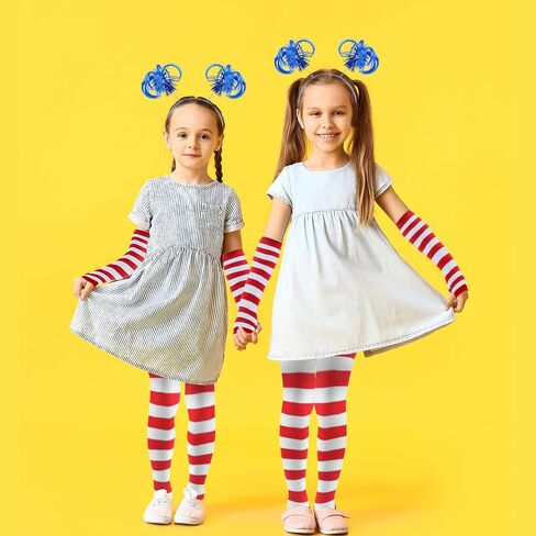 2 Set Kids High Knee Socks and Long Arm Warmer Gloves for World Book Day Dress Up in Kuwait