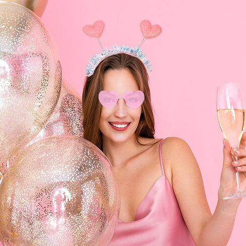 عصابات رأس على شكل قلب وردي ونظارات شمسية على شكل قلب للنساء في عيد الحب، إكسسوارات الحفلات، زي كيوبيد، إكسسوار أعياد الميلاد وحفلات الزفاف in Kuwait