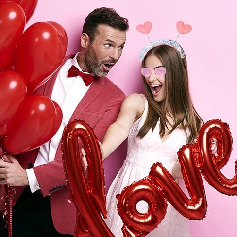 عصابات رأس على شكل قلب وردي ونظارات شمسية على شكل قلب للنساء في عيد الحب، إكسسوارات الحفلات، زي كيوبيد، إكسسوار أعياد الميلاد وحفلات الزفاف in Kuwait