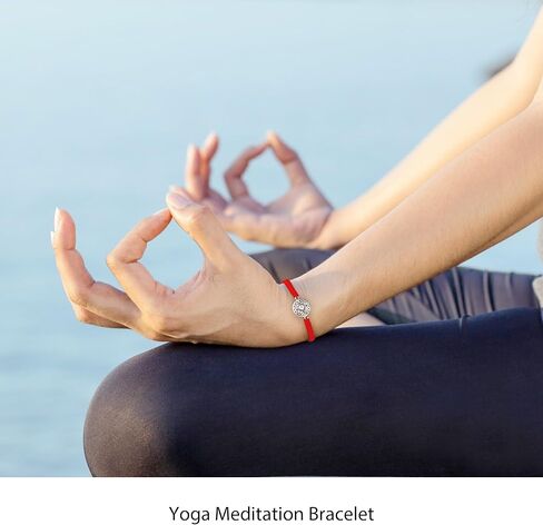 J.Endéar سوار زهرة ماندالا 925 الفضة الاسترليني للنساء الفتيات، اليدوية مضفر حبل تخريمية سلسلة مجوهرات قابلة للتعديل، اليوغا التأمل البوذية الروحية تميمة محظوظ هدية in Kuwait