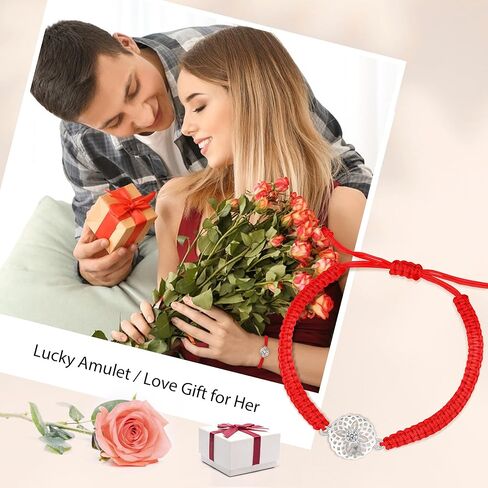 J.Endéar سوار زهرة ماندالا 925 الفضة الاسترليني للنساء الفتيات، اليدوية مضفر حبل تخريمية سلسلة مجوهرات قابلة للتعديل، اليوغا التأمل البوذية الروحية تميمة محظوظ هدية in Kuwait