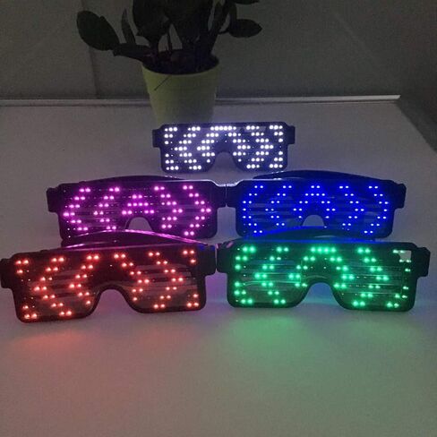 LED Glowing Glasses, 7 Colors USB Rechargeable Light up Glasses with 7 Flashing Modes for Parties, Halloween, Christmas(Color random delivery) in Saudi Arabia