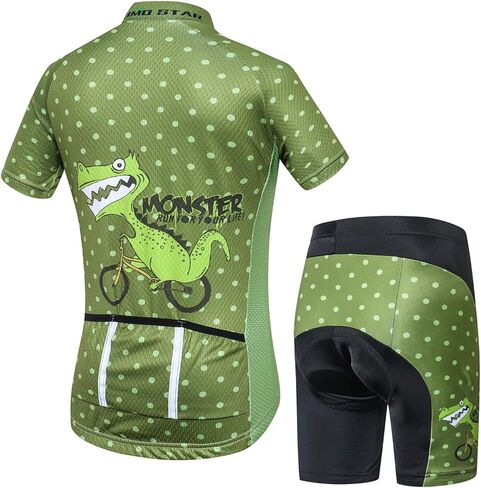 Cycling Jersey Shorts Set padded Suit Kid's Bicycle Tops Shirt Mountain Bike Riding in Saudi Arabia
