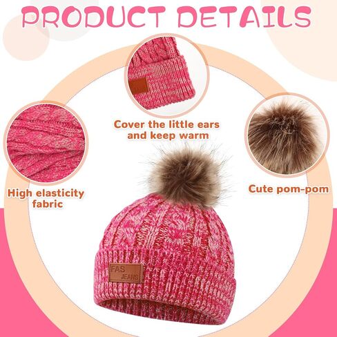 4 Sets Kids Winter Hat Gloves Scarf Set Children Hats Neck Warmer Winter Gloves for Kids 5-12 Years in Saudi Arabia