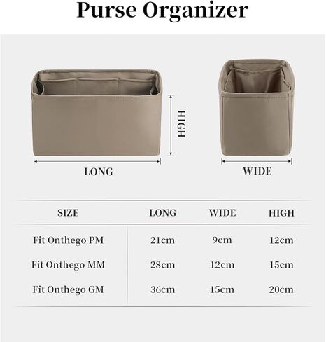 Onthego Bags Organizer, Silky Bag Insert Compatible with LV Onthego PM/MM/GM, Lightweight Handbag Shaper for Daily Use (Custom Color) in Saudi Arabia