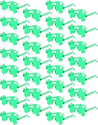 PARSUP 30 Pairs St. Patricks Day Glasses, Irish Green Four Leaf Shamrock Glasses Eyeglasses for Saint Patricks Day Party Props Favors, Saint Paddy Day Accessories in Saudi Arabia