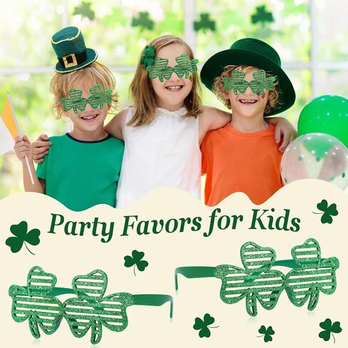 Kigeli 48 PCS St. Patrick's Day Shamrock Glitter Glasses Irish Green Shamrock Eyeglasses St. Patrick's Sequin Sunglasses Bulk for Women Men Teenagers Birthday Bar Parties Festivals Parades Supplies in Saudi Arabia