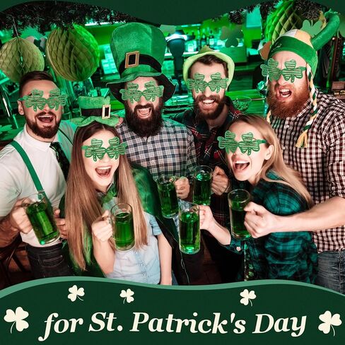 Kigeli 48 PCS St. Patrick's Day Shamrock Glitter Glasses Irish Green Shamrock Eyeglasses St. Patrick's Sequin Sunglasses Bulk for Women Men Teenagers Birthday Bar Parties Festivals Parades Supplies in Saudi Arabia