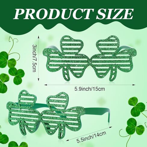 Kigeli 48 PCS St. Patrick's Day Shamrock Glitter Glasses Irish Green Shamrock Eyeglasses St. Patrick's Sequin Sunglasses Bulk for Women Men Teenagers Birthday Bar Parties Festivals Parades Supplies in Saudi Arabia