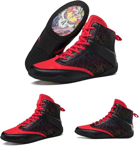 Zivopah Professional Mens Wrestling Shoes Lightweight Breathable Training Shoe Durable Shoes for Wrestling, Boxing, Weightlifting in Kuwait