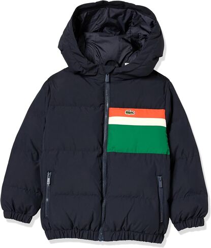 Lacoste Unisex Kids Striped Hooded Puffer Jacket PARKAS & BLOUSONS in Saudi Arabia