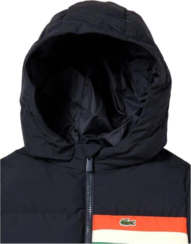 Lacoste Unisex Kids Striped Hooded Puffer Jacket PARKAS & BLOUSONS in Saudi Arabia