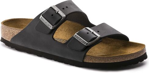 Birkenstock Arizona Leather Sandal - Men's Black Oiled Leather, 43.0 in Saudi Arabia
