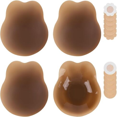 أحدث حمالة صدر لاصقة رفيعة للغاية لعام 2023 مكونة من زوجين، حمالات صدر غير مرئية لاصقة، حمالة صدر بدون حمالات بدون ظهر للنساء، أغطية حلمات فطائر السيليكون موكا in Kuwait