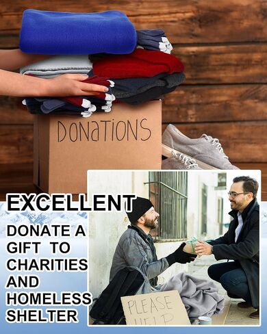 Panitay 150 Pcs Winter Beanies Gloves Fleece Throw Blankets in Bulk Winter Unisex Hat Touchscreen Gloves for Men Woman Homeless Shelter Donating Warm Gift in Saudi Arabia