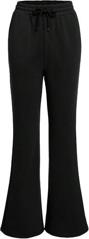 SweatyRocks Girl's Drawstring Waist Straight Leg Sweatpants Solid Workout Joggers with Pockets in Saudi Arabia