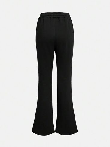 SweatyRocks Girl's Drawstring Waist Straight Leg Sweatpants Solid Workout Joggers with Pockets in Saudi Arabia