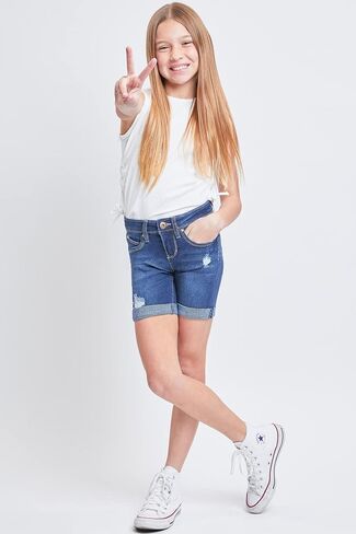 YMI Girls Wannabettafit Mid-Rise Bike Shorts with Roll Cuffs in Saudi Arabia