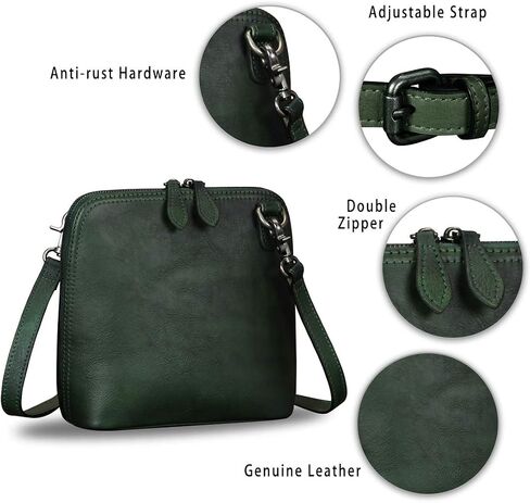 Genuine Leather Crossbody Bag for Women Vintage Style Handmade Satchels Small Shoulder Bag Handbag Purses in Saudi Arabia