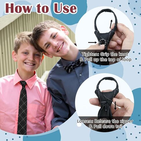 Luckyvestir Boys Tie, School Ties for Boys Girls, 15" Pretied Plaid Zipper Kids Ties for Graduation (Age 8-14) in Saudi Arabia