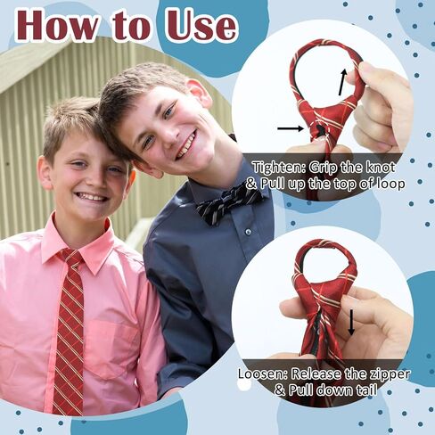 Luckyvestir Boys Tie, School Ties for Boys Girls, 15" Pretied Plaid Zipper Kids Ties for Graduation (Age 8-14) in Saudi Arabia
