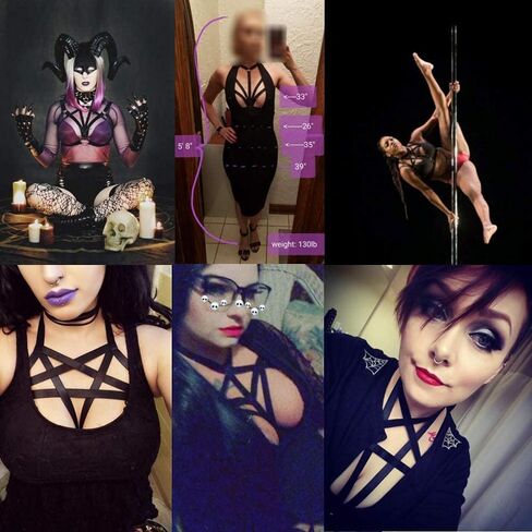 Sexy Women Body Harness Bra: Punk Women Harness Caged Bras Hollow Out Open Cup Bra Gothic Style Strappy Bralette in Kuwait